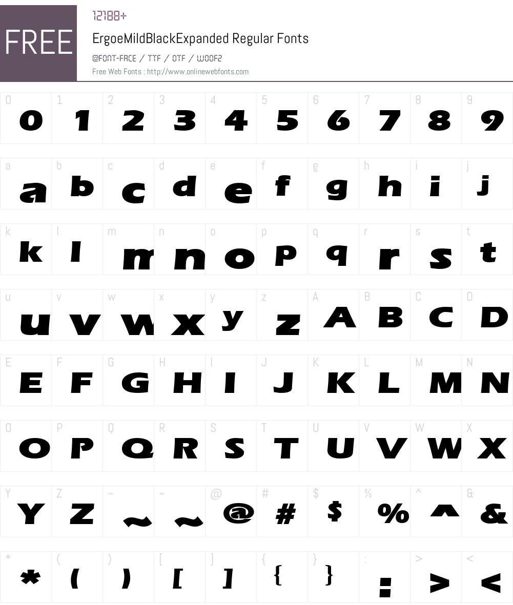 ErgoeMildBlackExpanded Font Screenshots