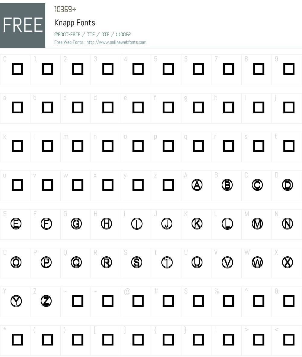 Knapp Font Screenshots