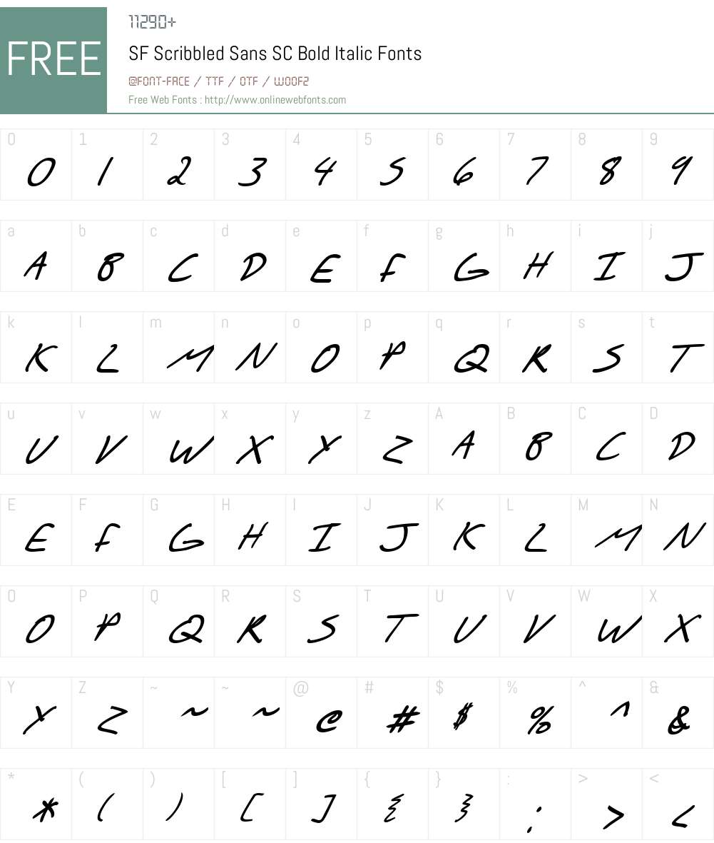 SF Scribbled Sans SC Font Screenshots