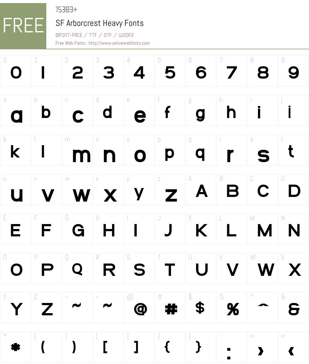 SF Arborcrest Heavy Font Screenshots