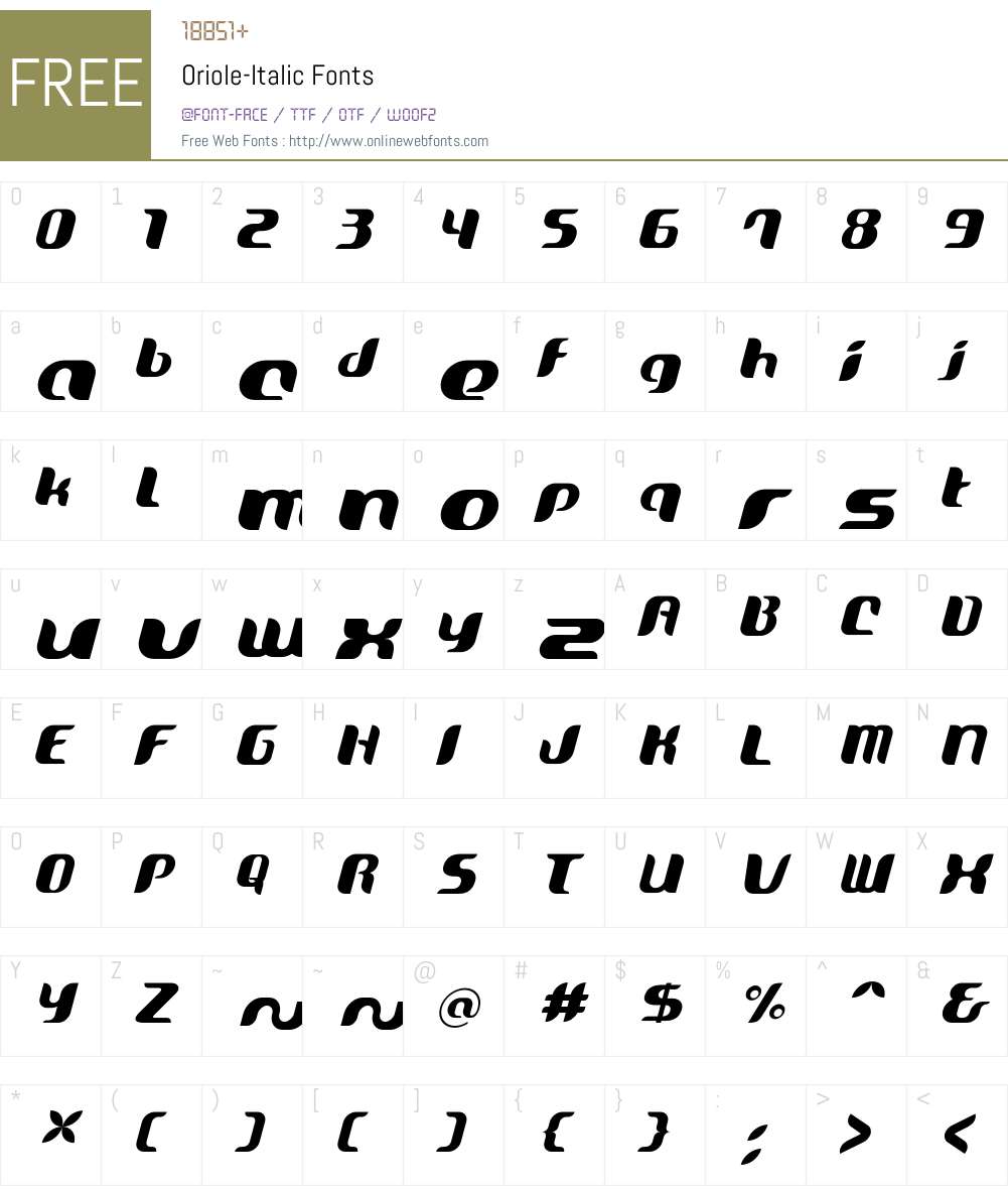Oriole Font Screenshots