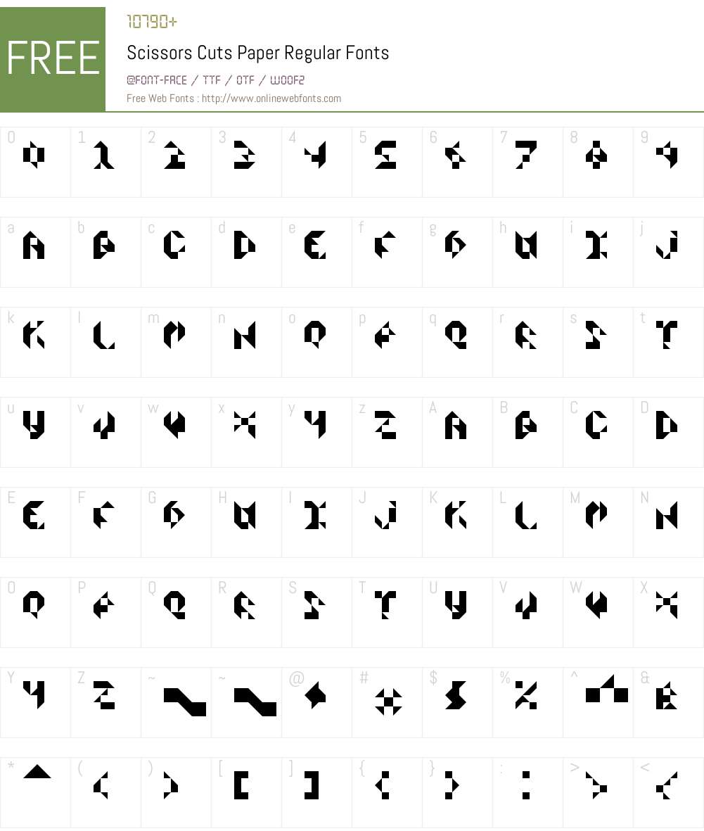 Scissors Cuts Paper Font Screenshots
