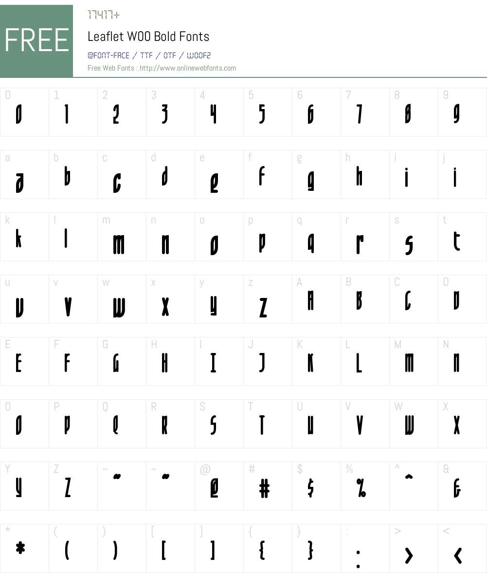 LeafletW00-Bold Font Screenshots