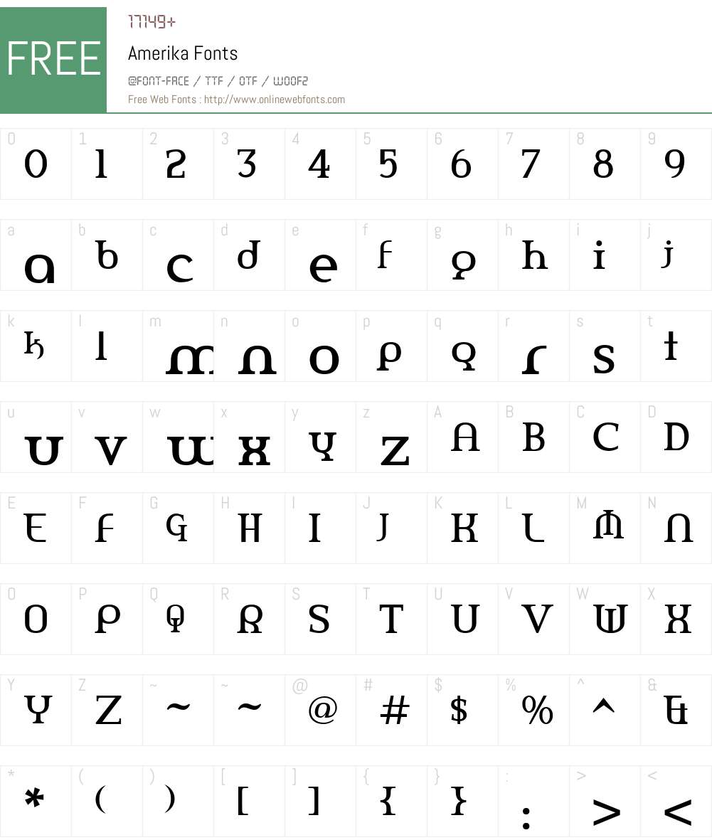Amerika Font Screenshots