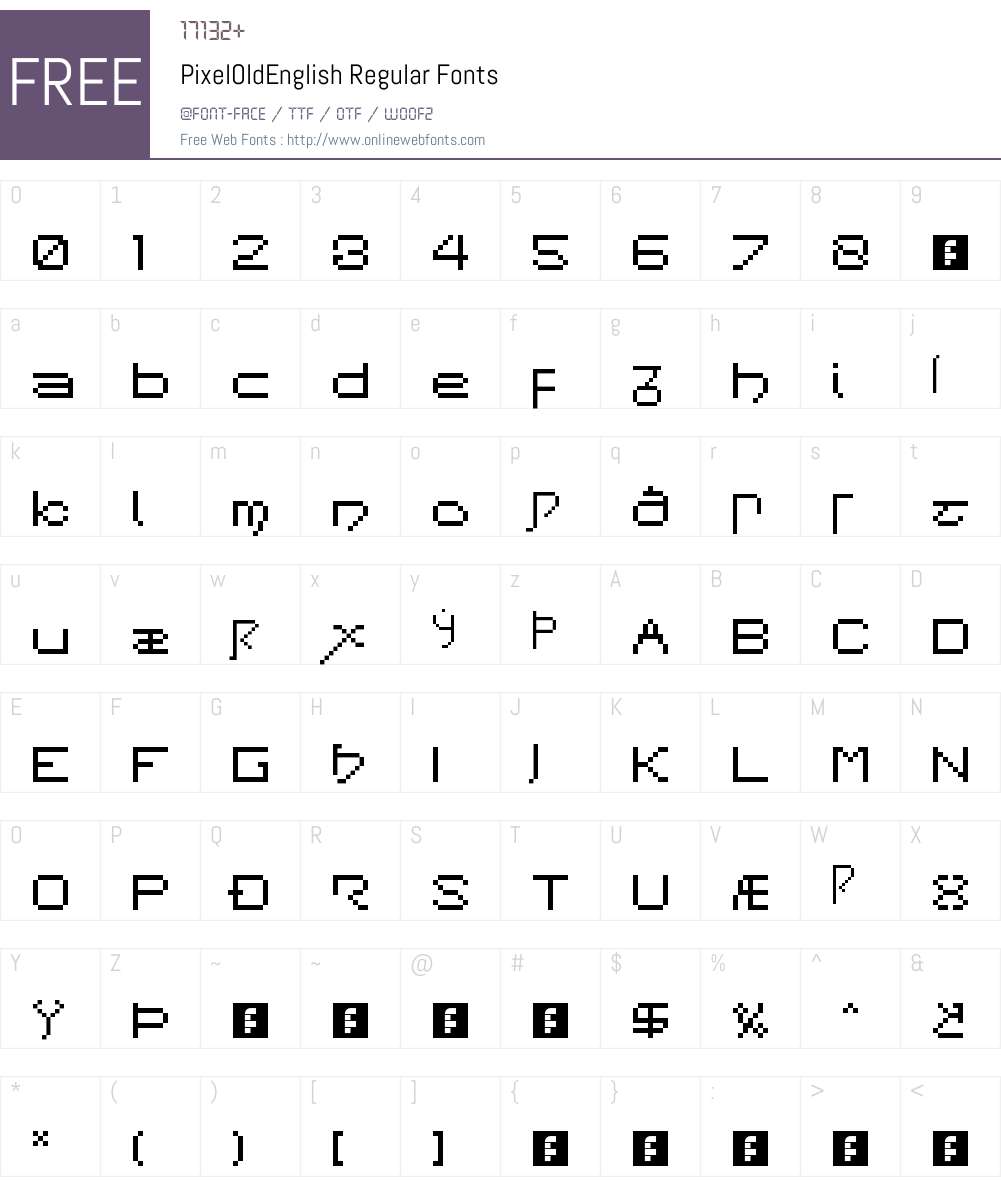 PixelOldEnglish Font Screenshots
