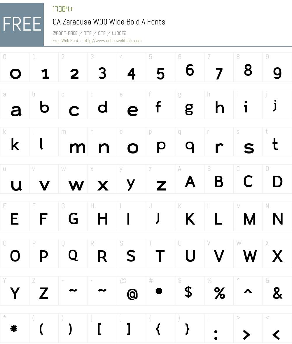 CAZaracusaW00-WideBoldA Font Screenshots