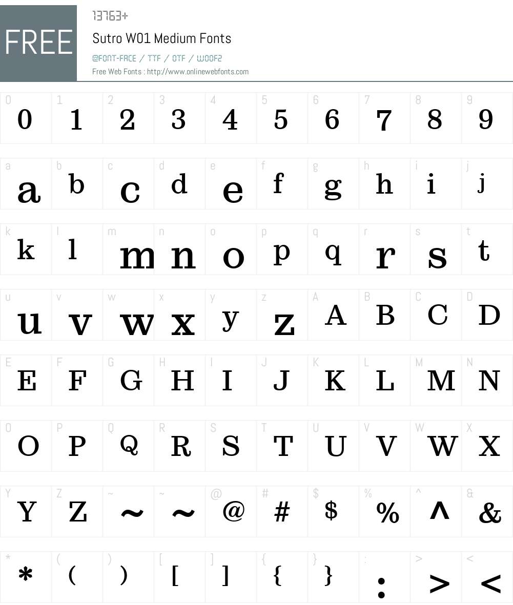 SutroW01-Medium Font Screenshots