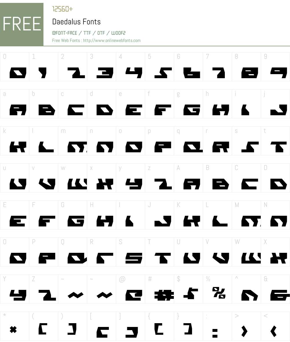 Daedalus Font Screenshots