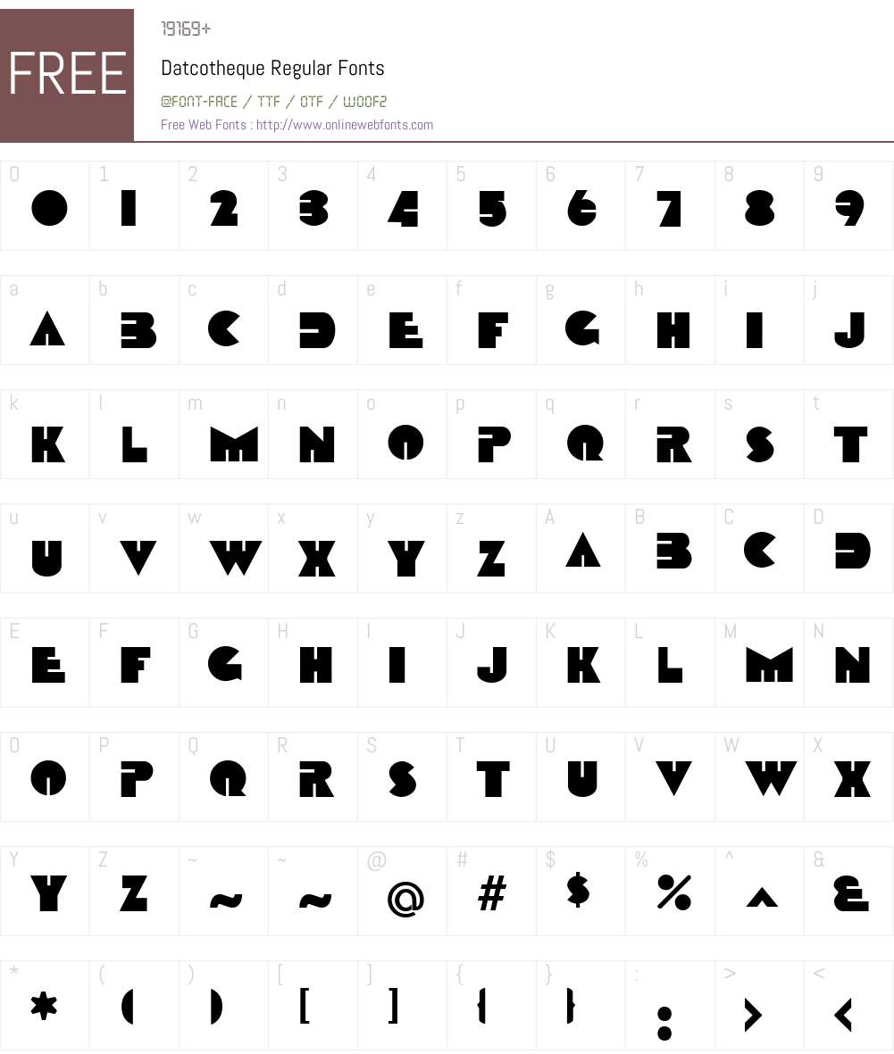 Datcotheque Font Screenshots