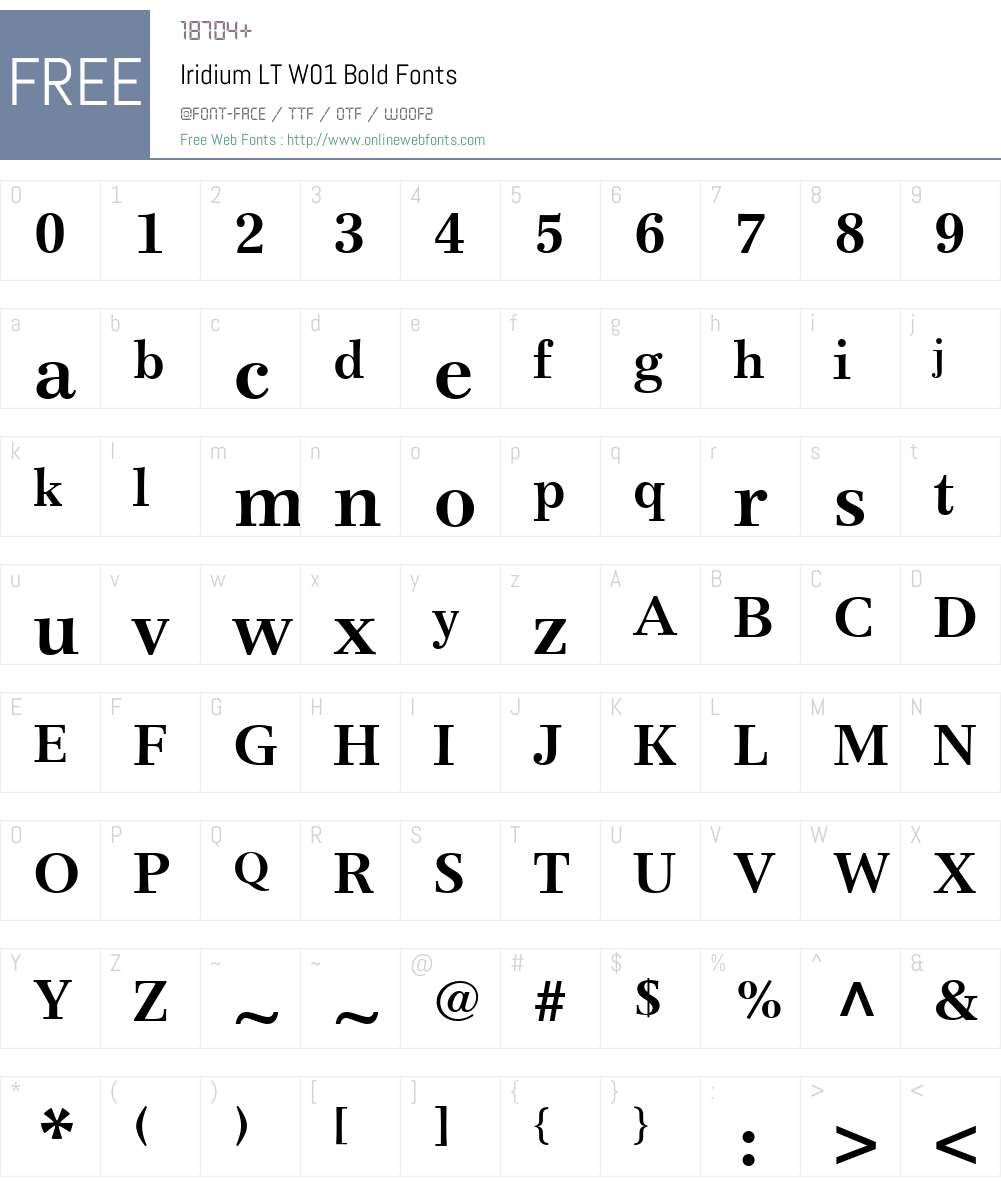 IridiumLTW01-Bold Font Screenshots