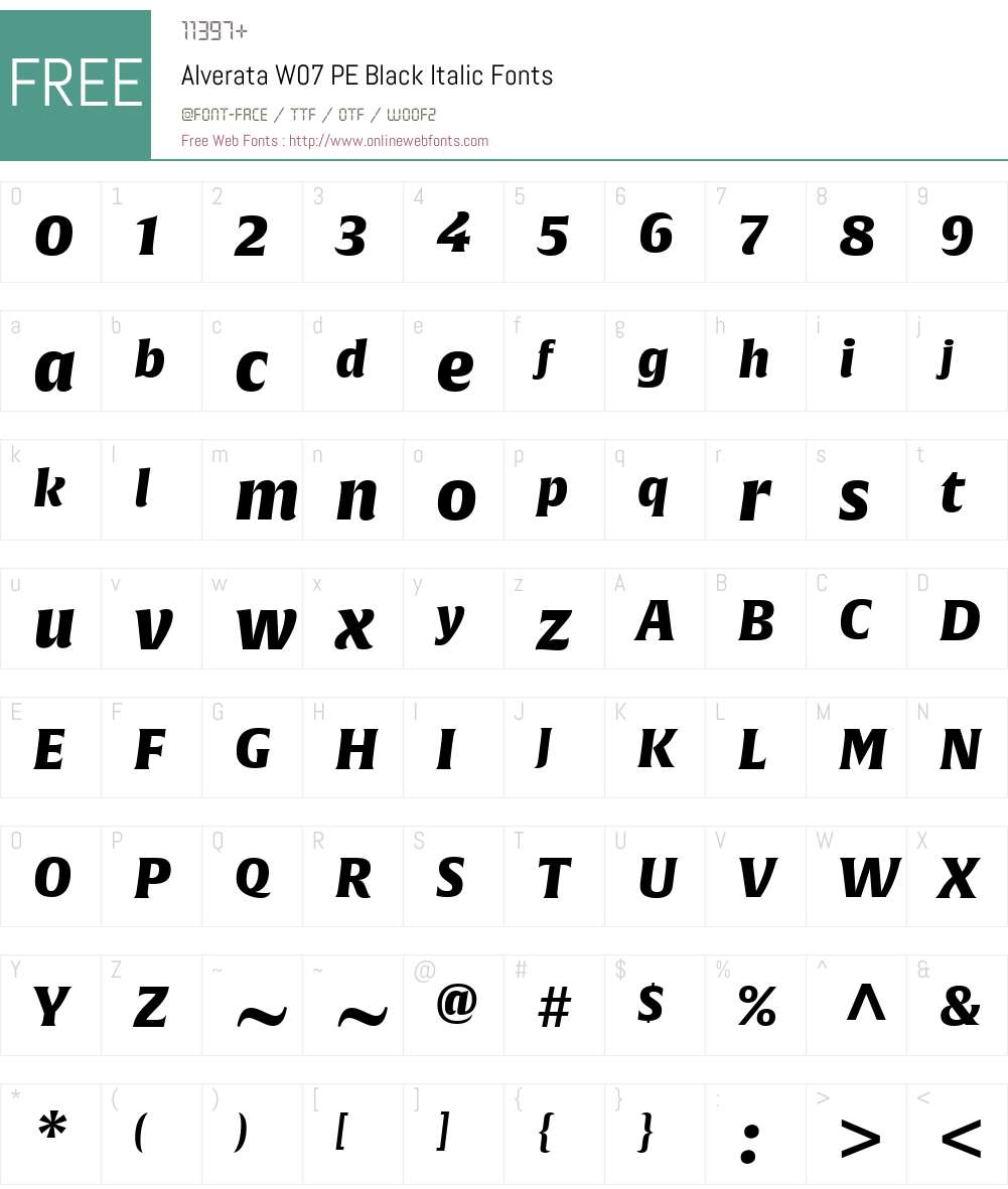Alverata Font Screenshots