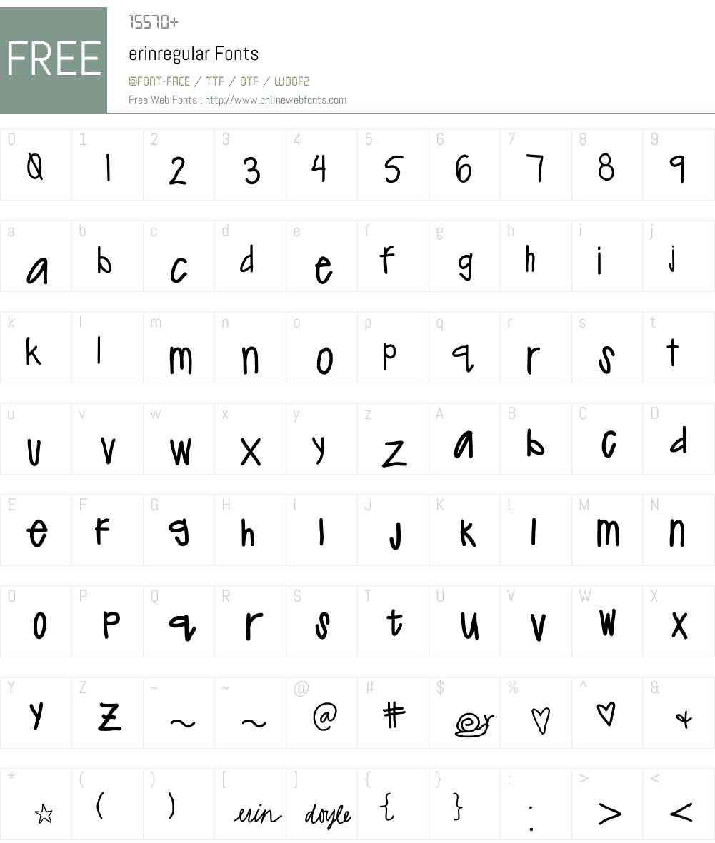 erinregular Font Screenshots