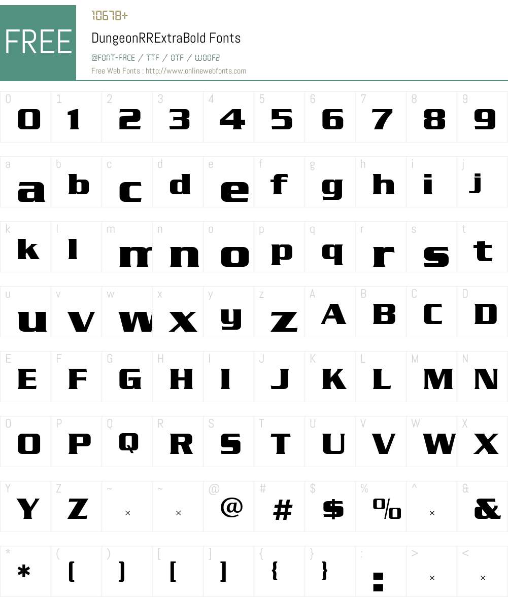 DungeonRRExtraBold Font Screenshots