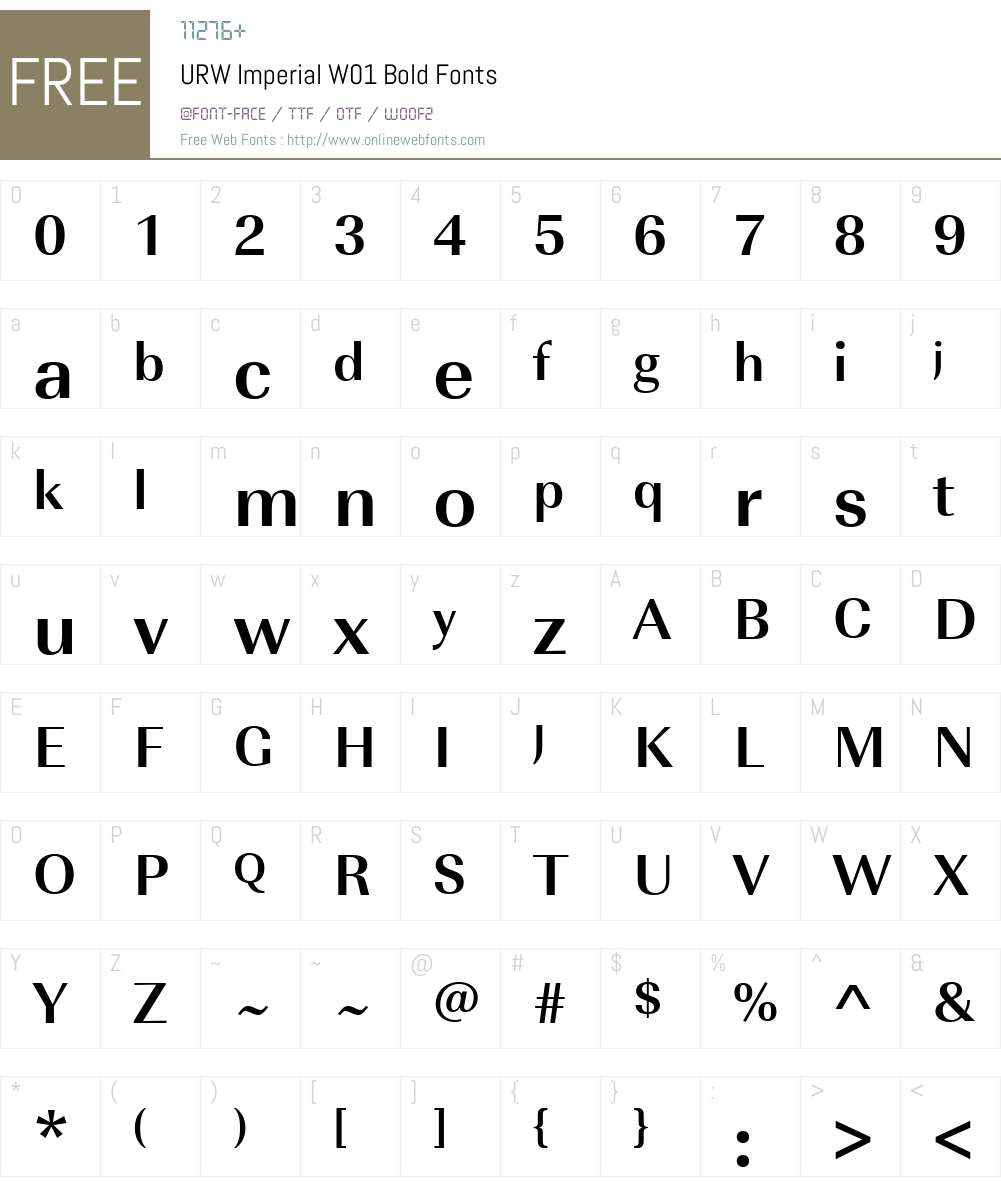 URWImperialW01-Bold Font Screenshots