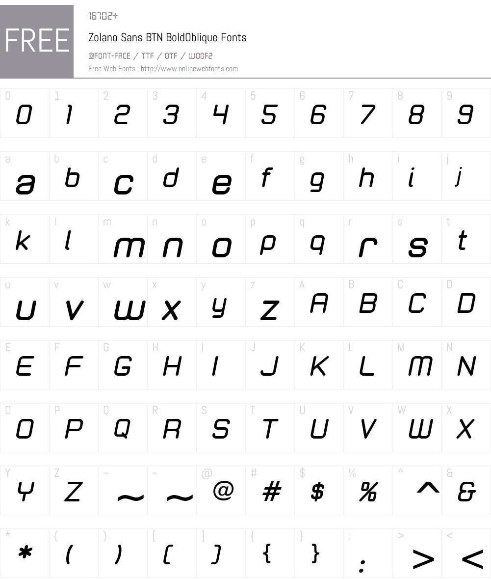 Zolano Sans BTN Font Screenshots