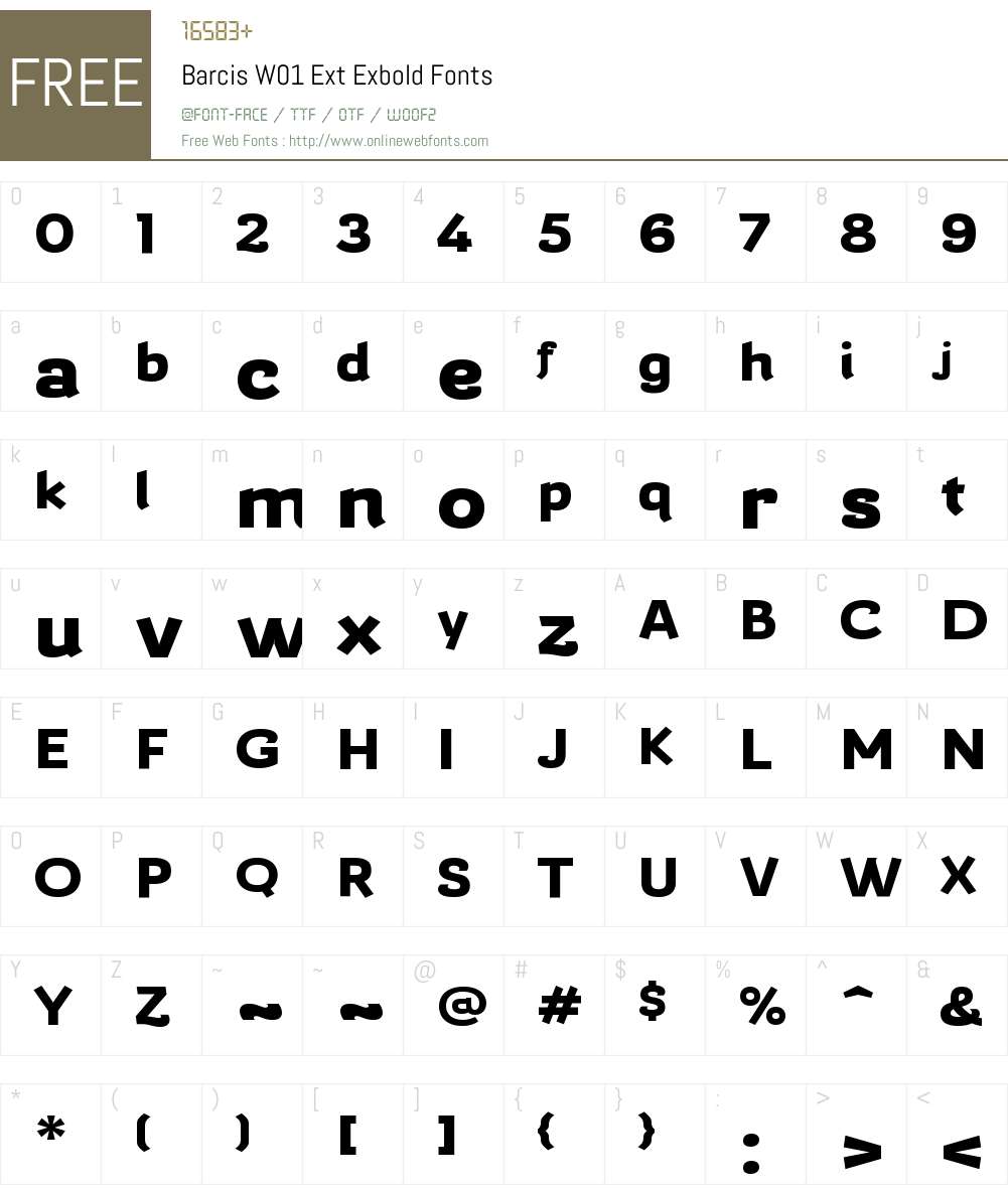 BarcisW01-ExtExbold Font Screenshots