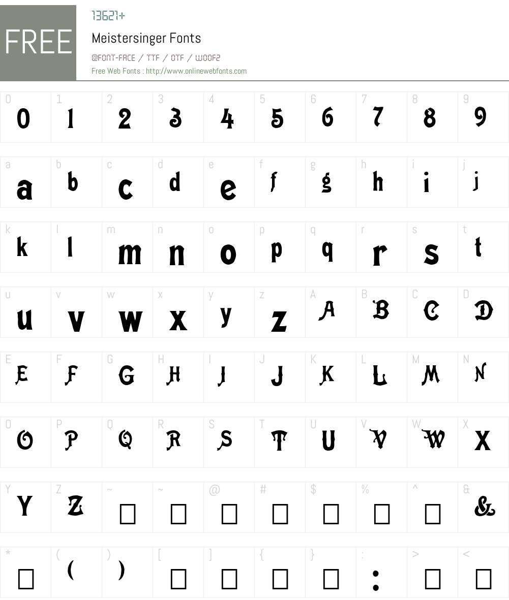 Meistersinger Font Screenshots