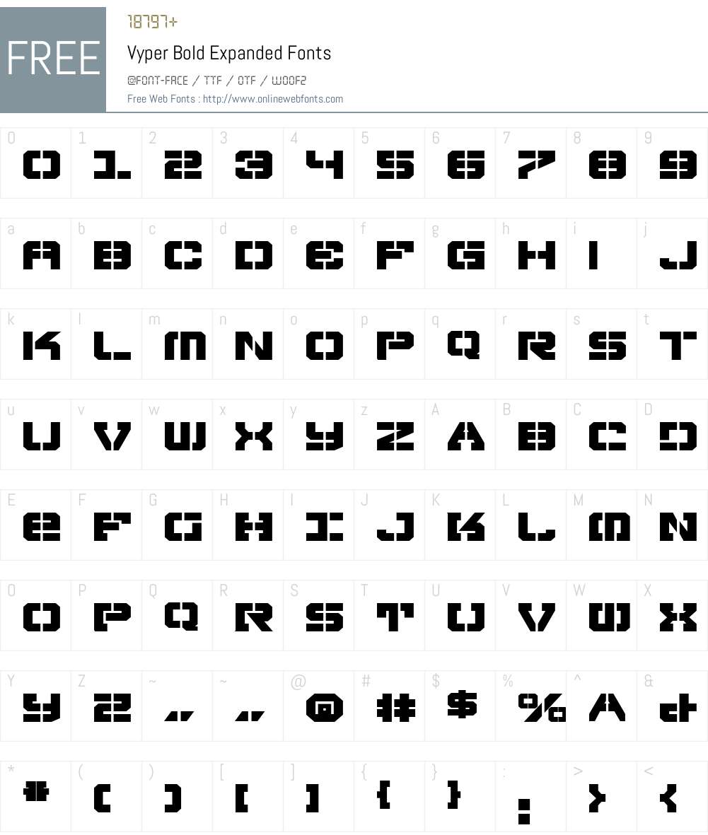 Vyper Bold Expanded Font Screenshots