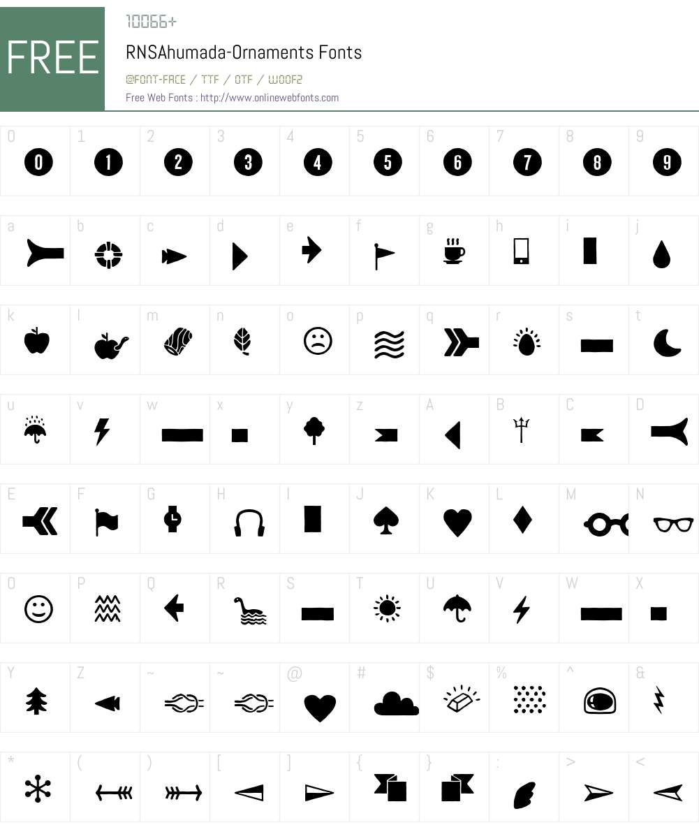 RNSAhumada-Ornaments Font Screenshots