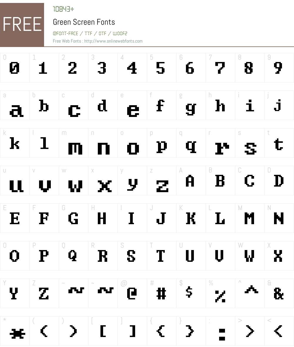 Green Screen Font Screenshots