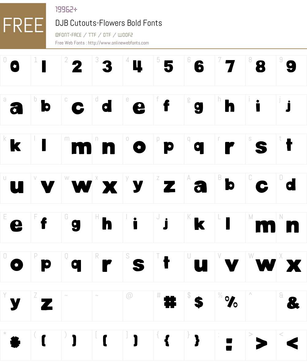 DJB Cutouts-Flowers Font Screenshots