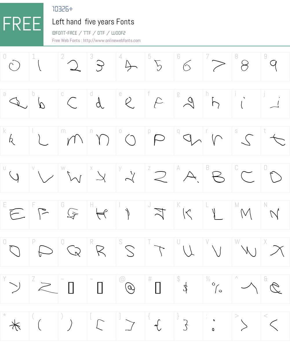 Left hand Font Screenshots
