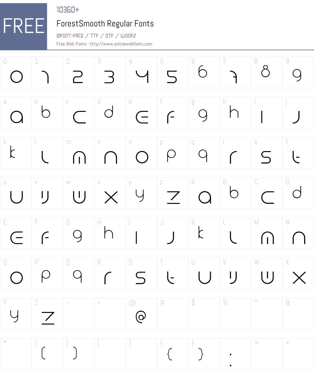 ForestSmooth Font Screenshots