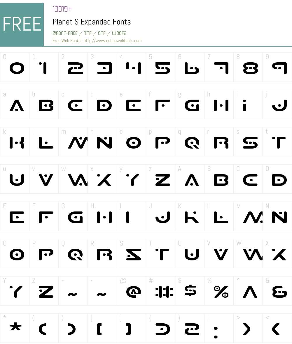 Planet S Expanded Font Screenshots