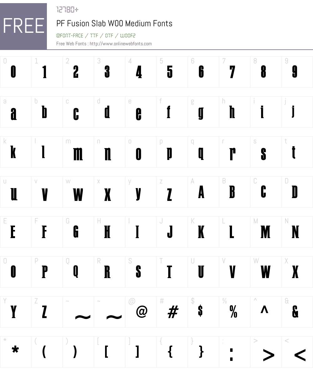 PFFusionSlabW00-Medium Font Screenshots