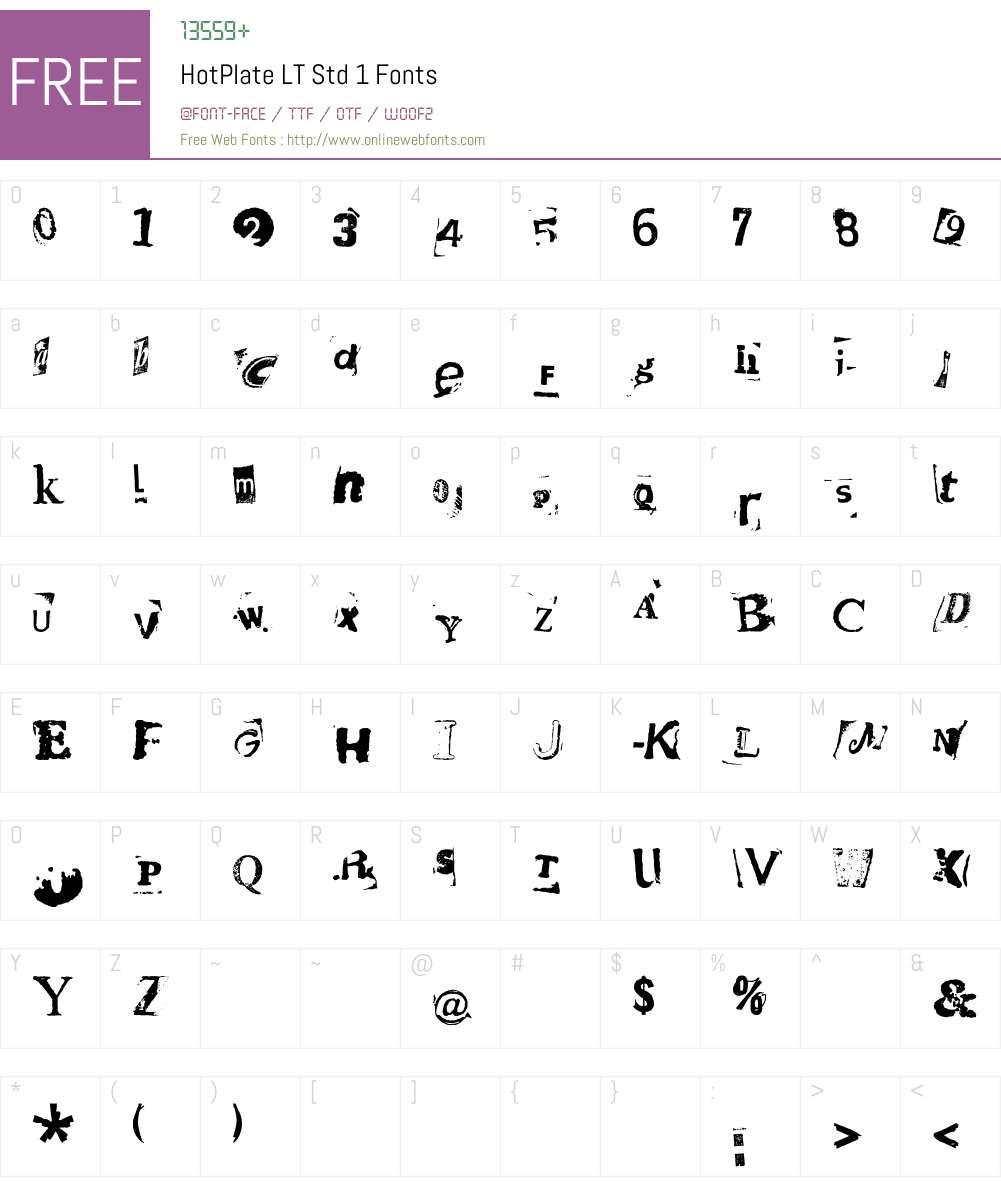 HotPlate LT Std 1 Font Screenshots
