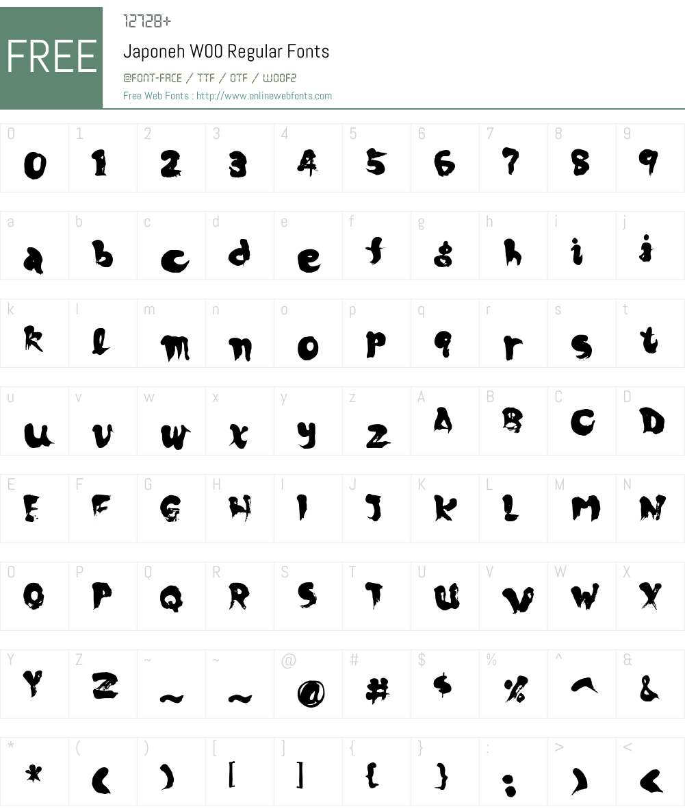 JaponehW00-Regular Font Screenshots
