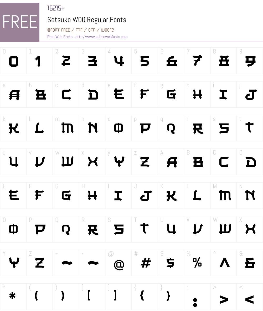 SetsukoW00-Regular Font Screenshots