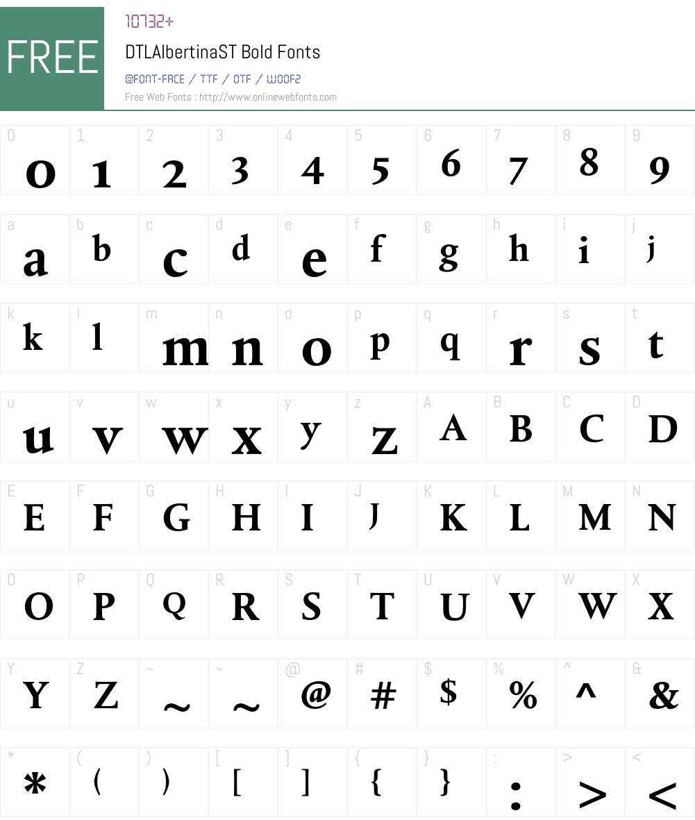 DTLAlbertinaST Font Screenshots