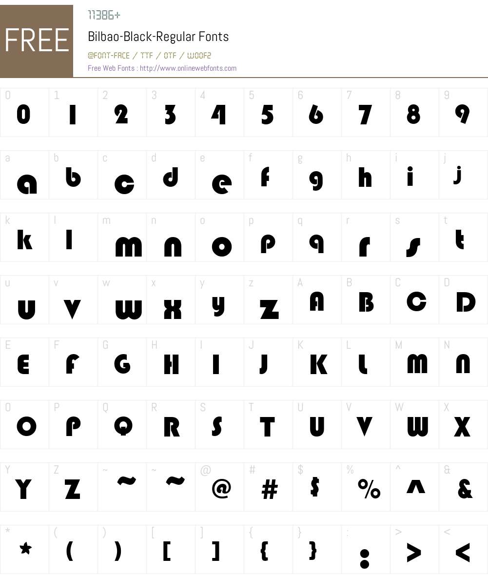 Bilbao-Black Font Screenshots