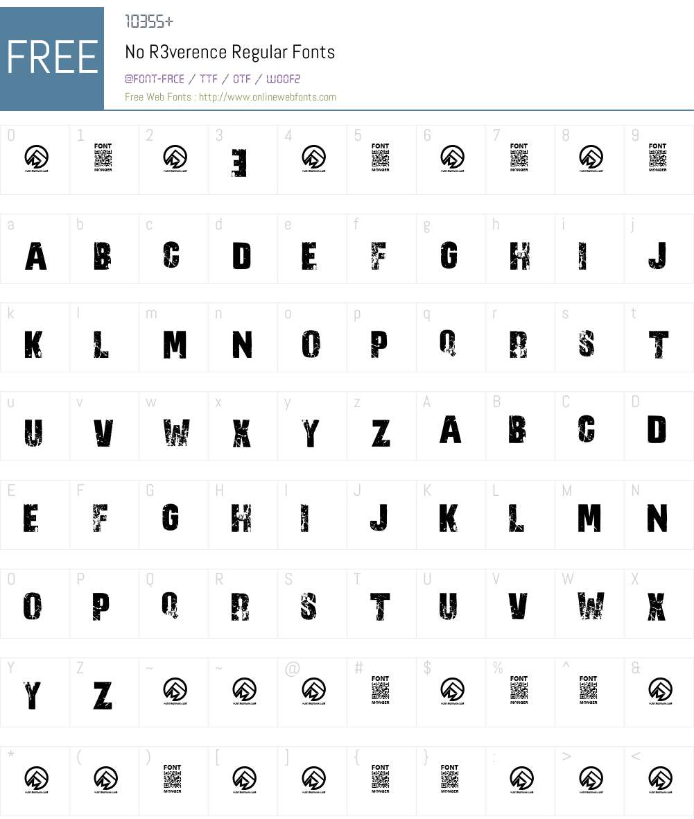 No R3verence Font Screenshots