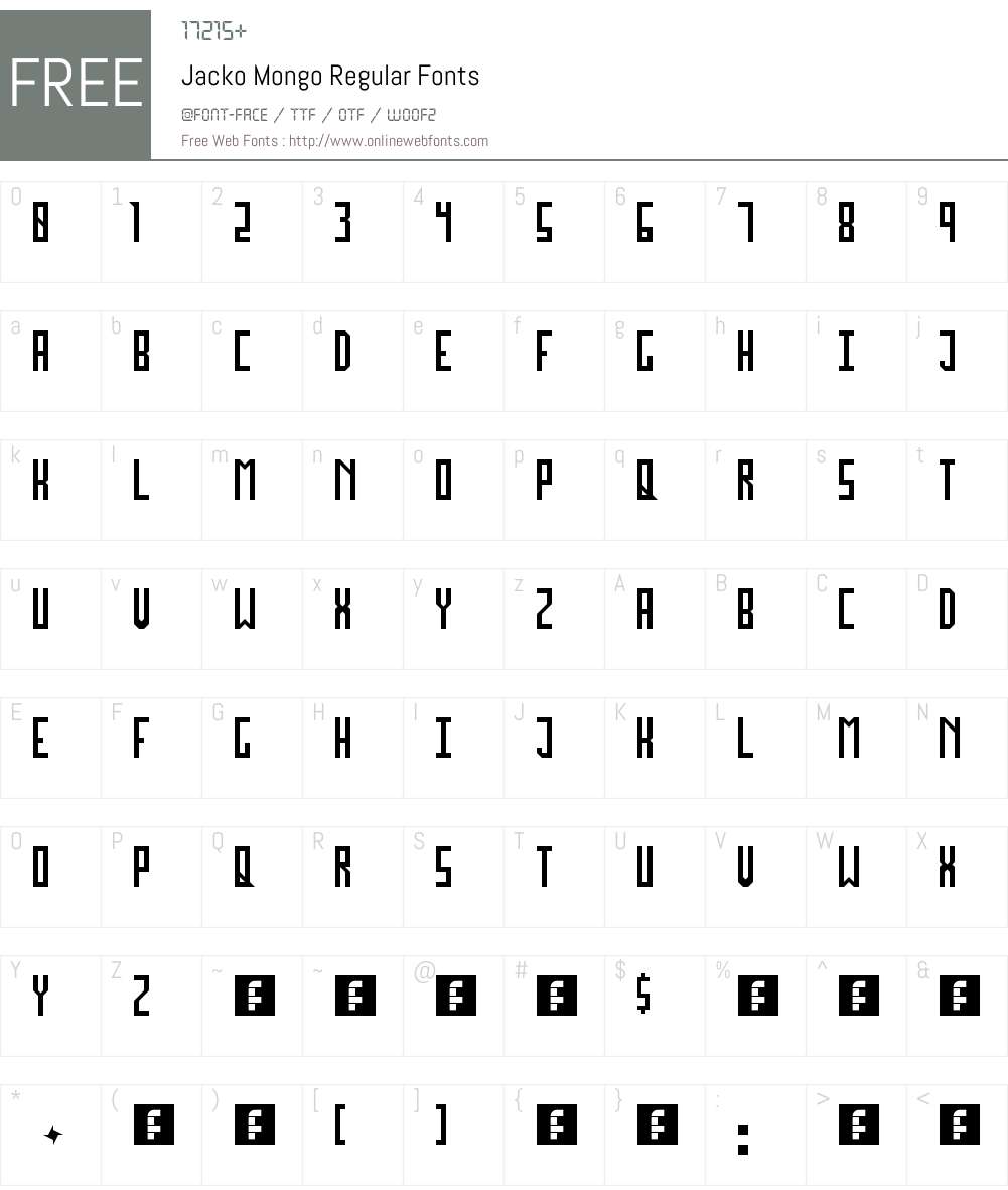 Jacko Mongo Font Screenshots