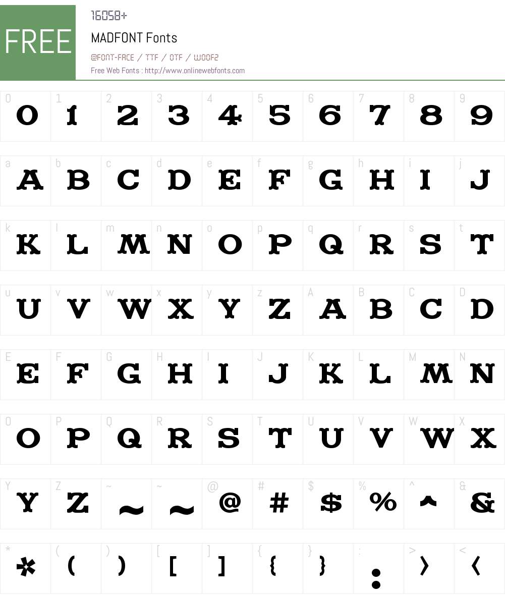 MADFONT Font Screenshots