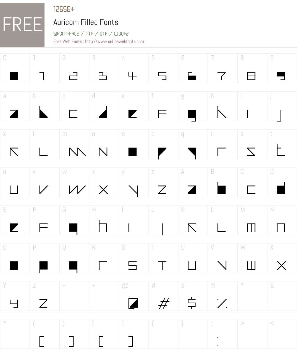 Auricom Font Screenshots