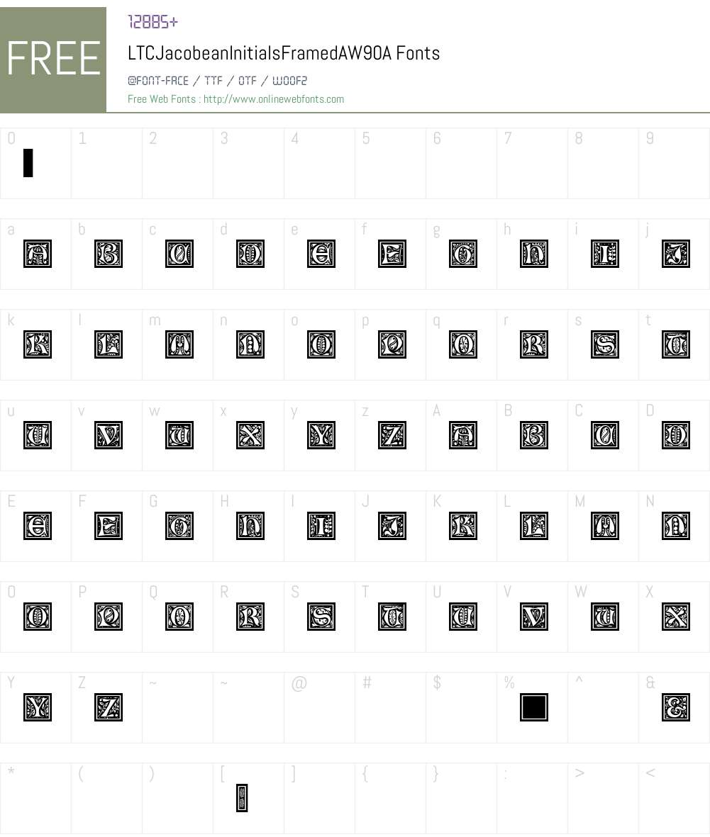 LTCJacobeanInitialsFramedAW90-A Font Screenshots
