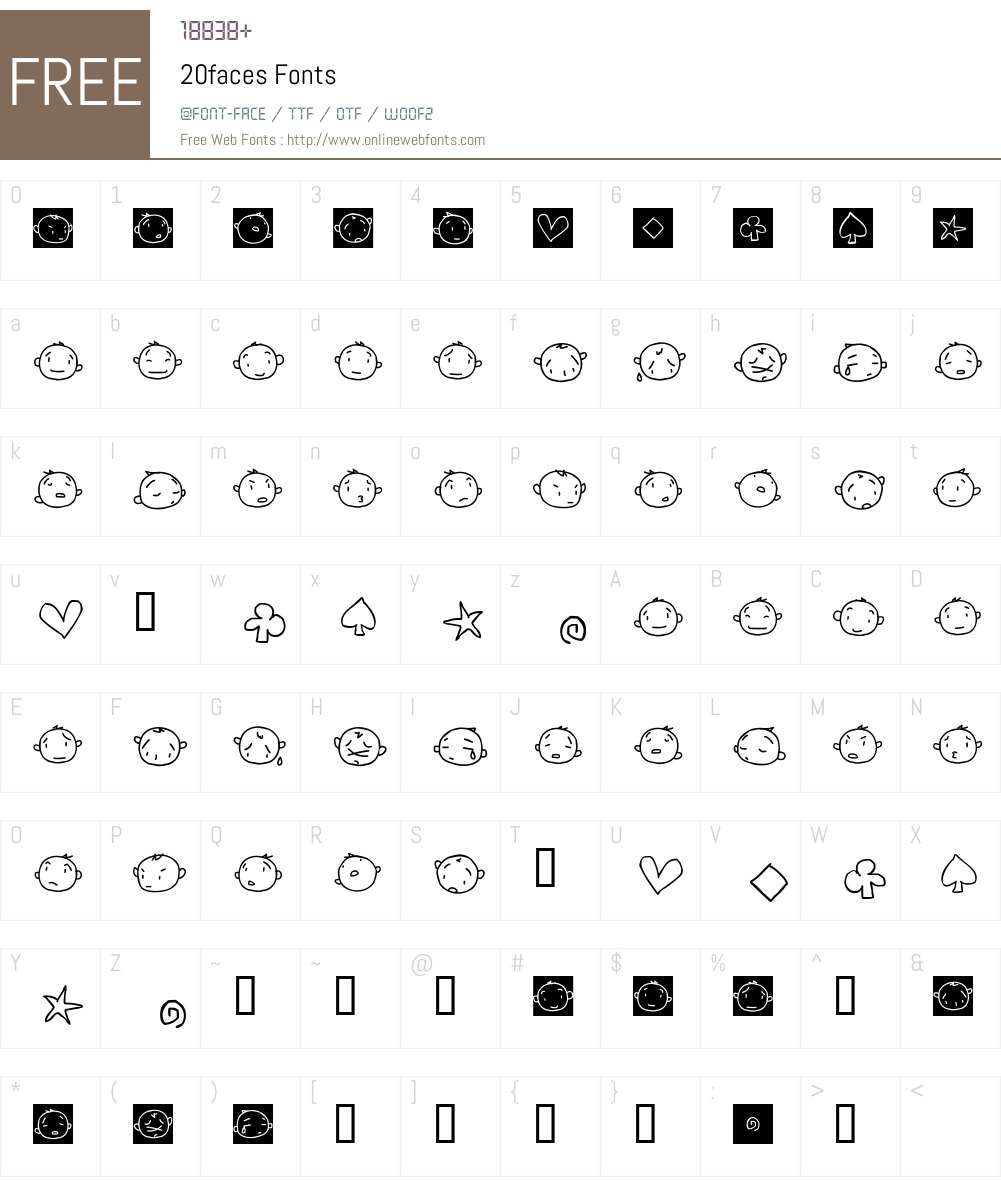 20faces Font Screenshots