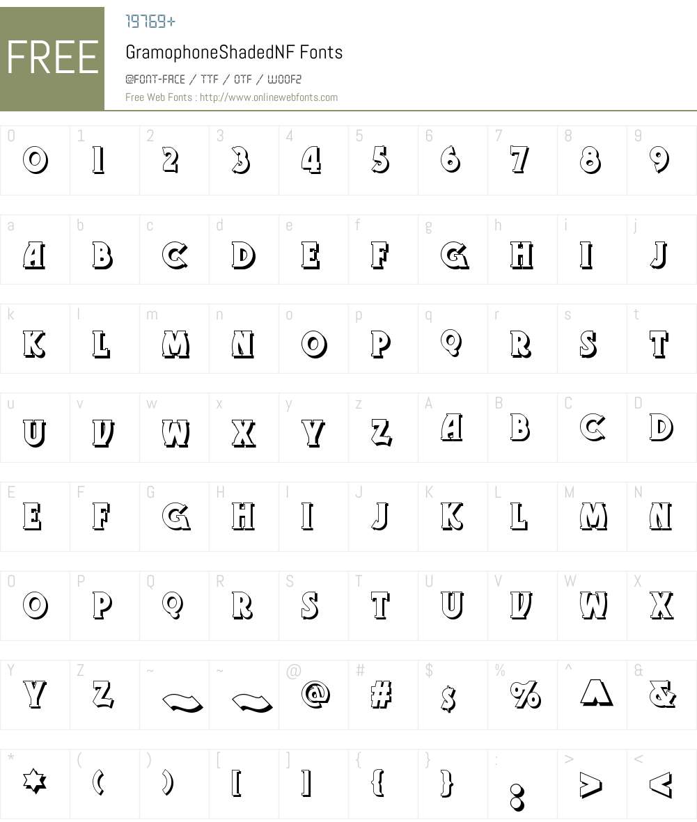 Gramophone Shaded NF Font Screenshots