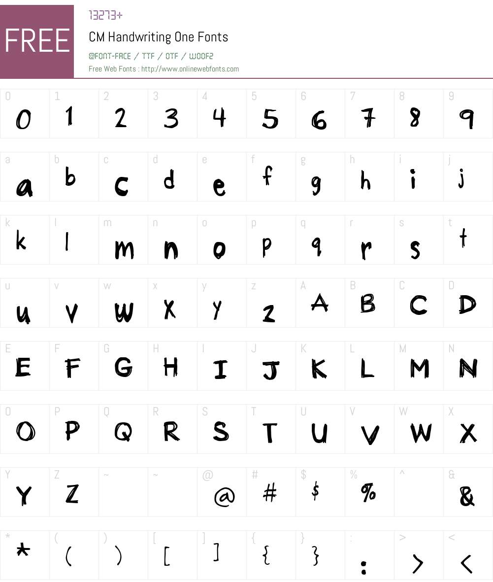 CM Handwriting One Font Screenshots