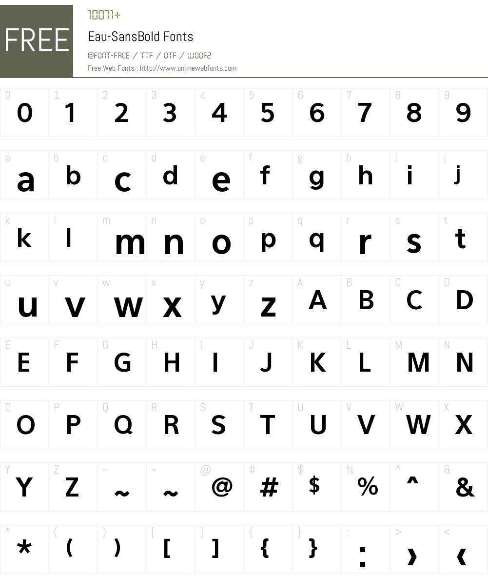 Eau Font Screenshots