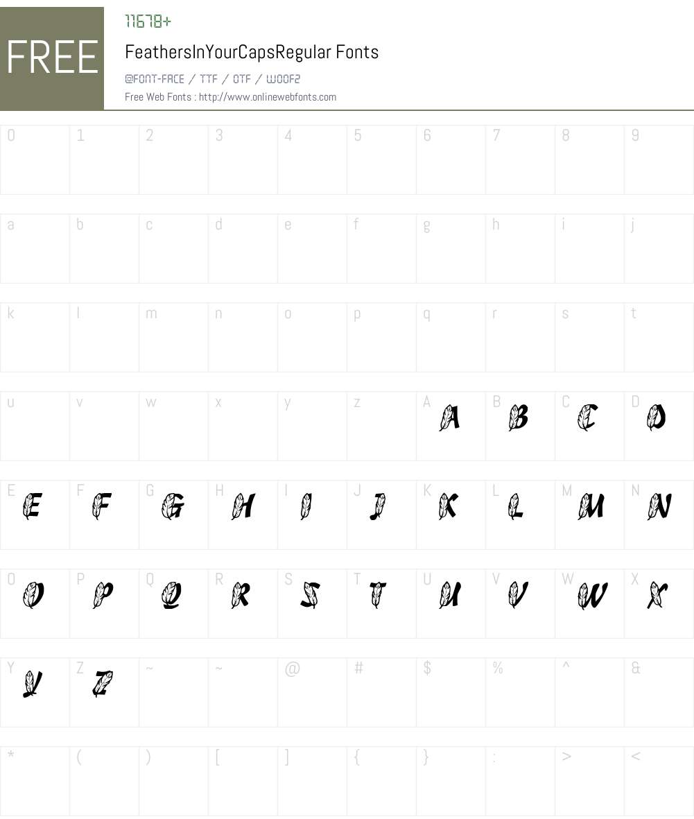 FeathersInYourCaps Font Screenshots