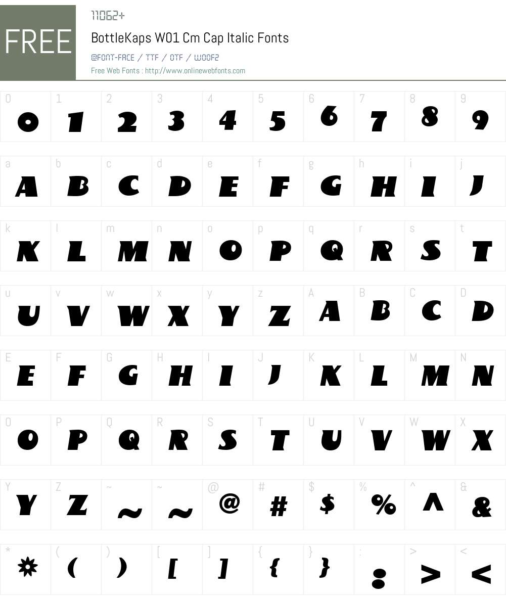 BottleKapsW01-CmCapItalic Font Screenshots