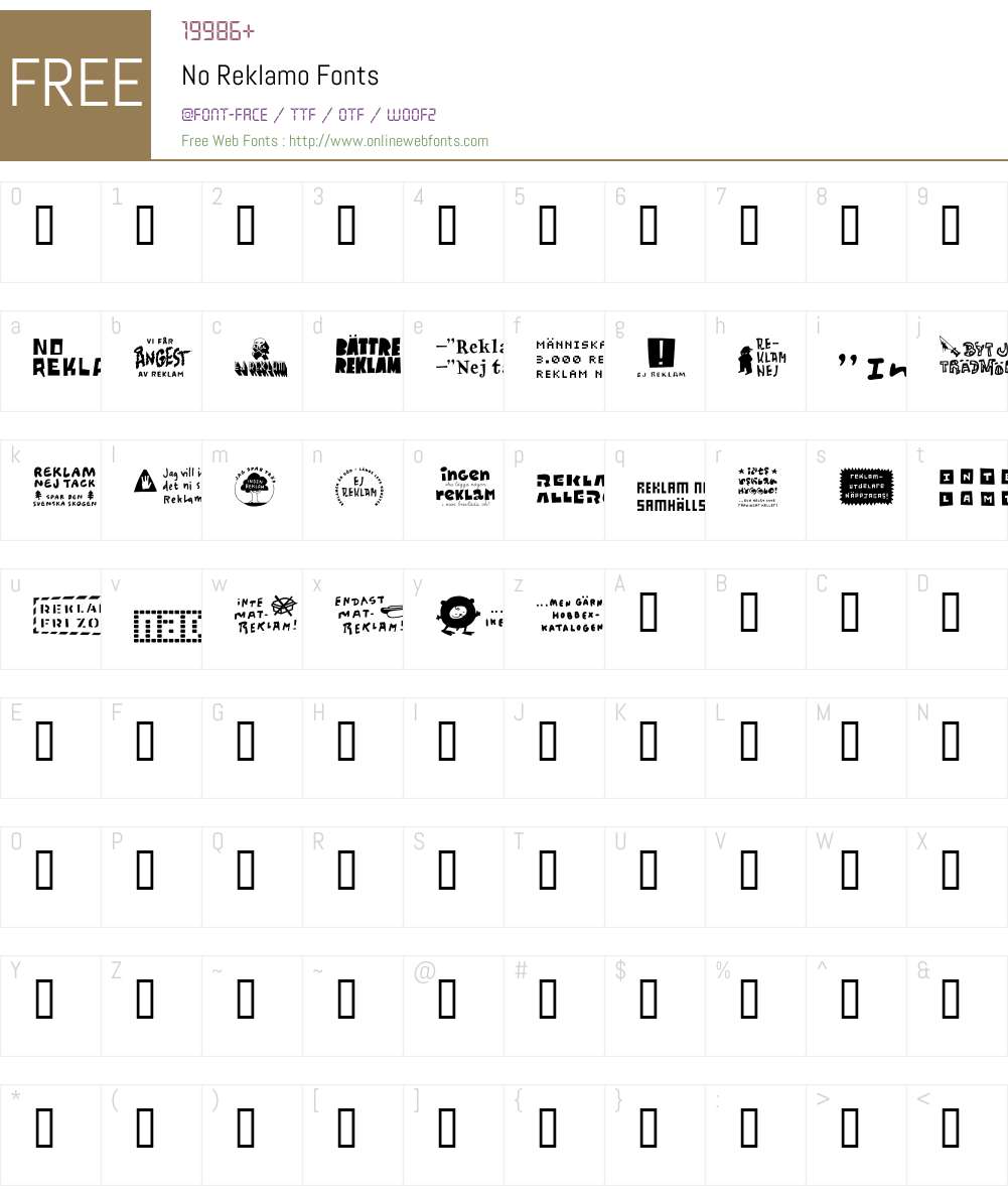 No Reklamo Font Screenshots
