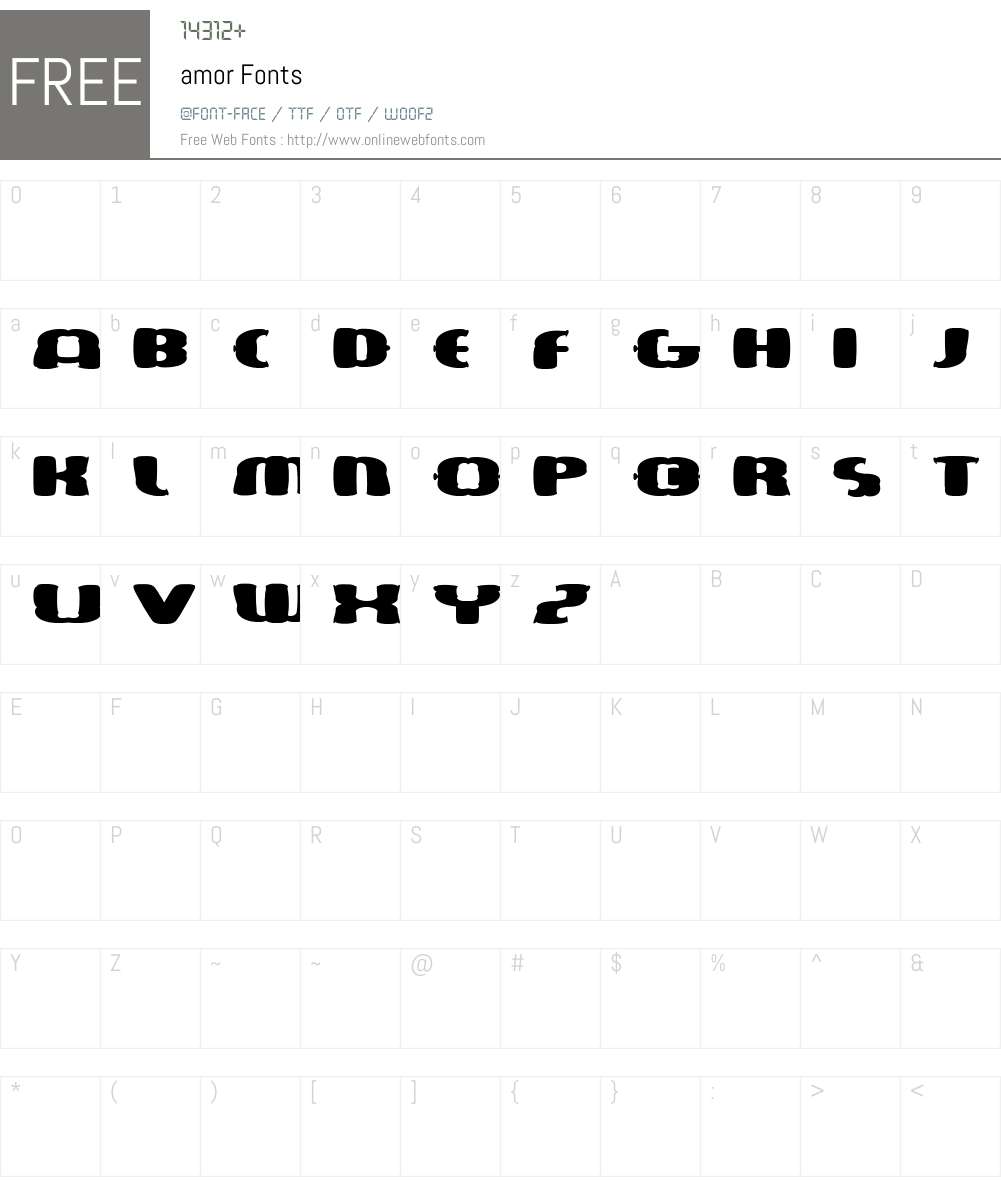 amor Font Screenshots