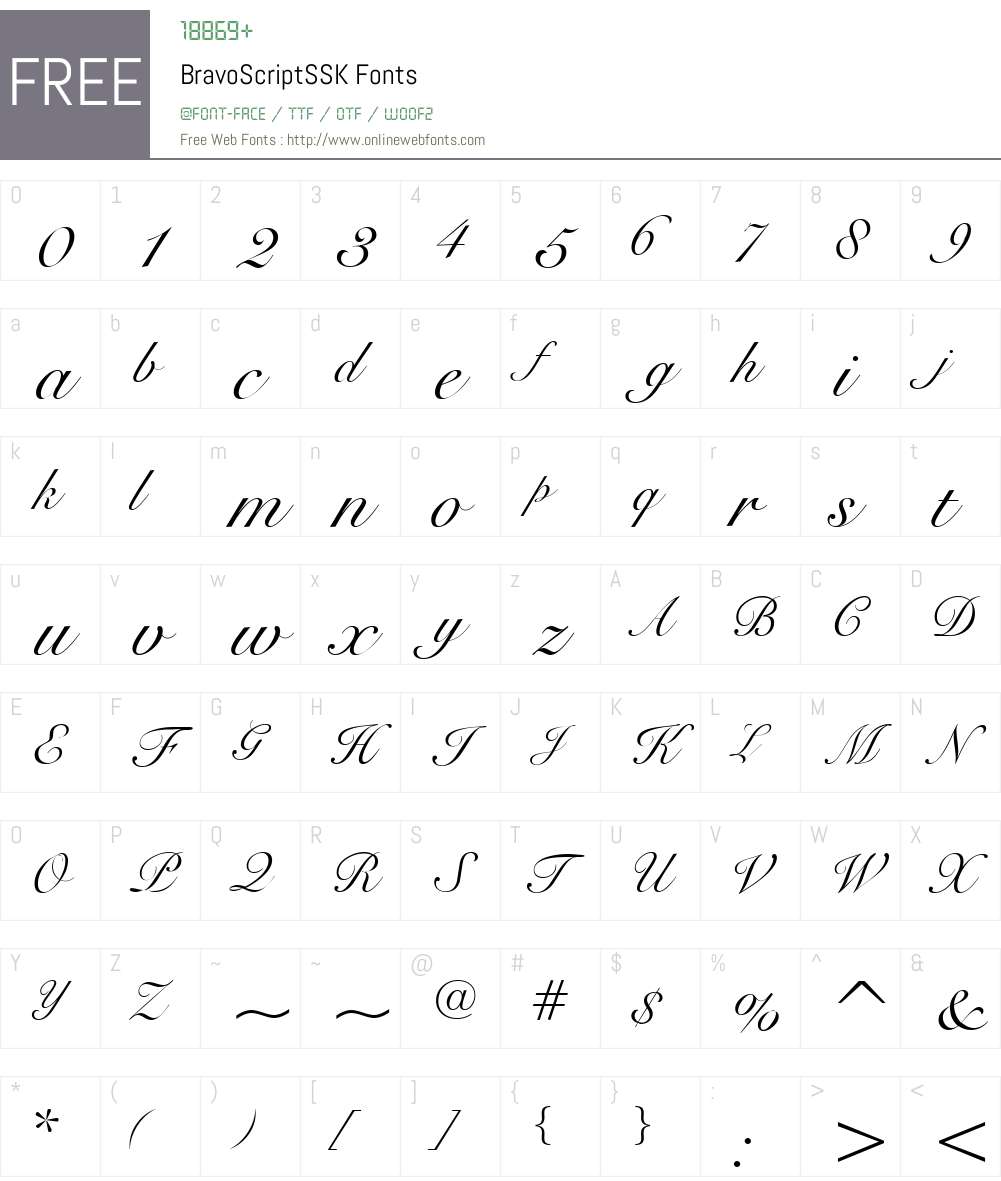 BravoScriptSSK Font Screenshots
