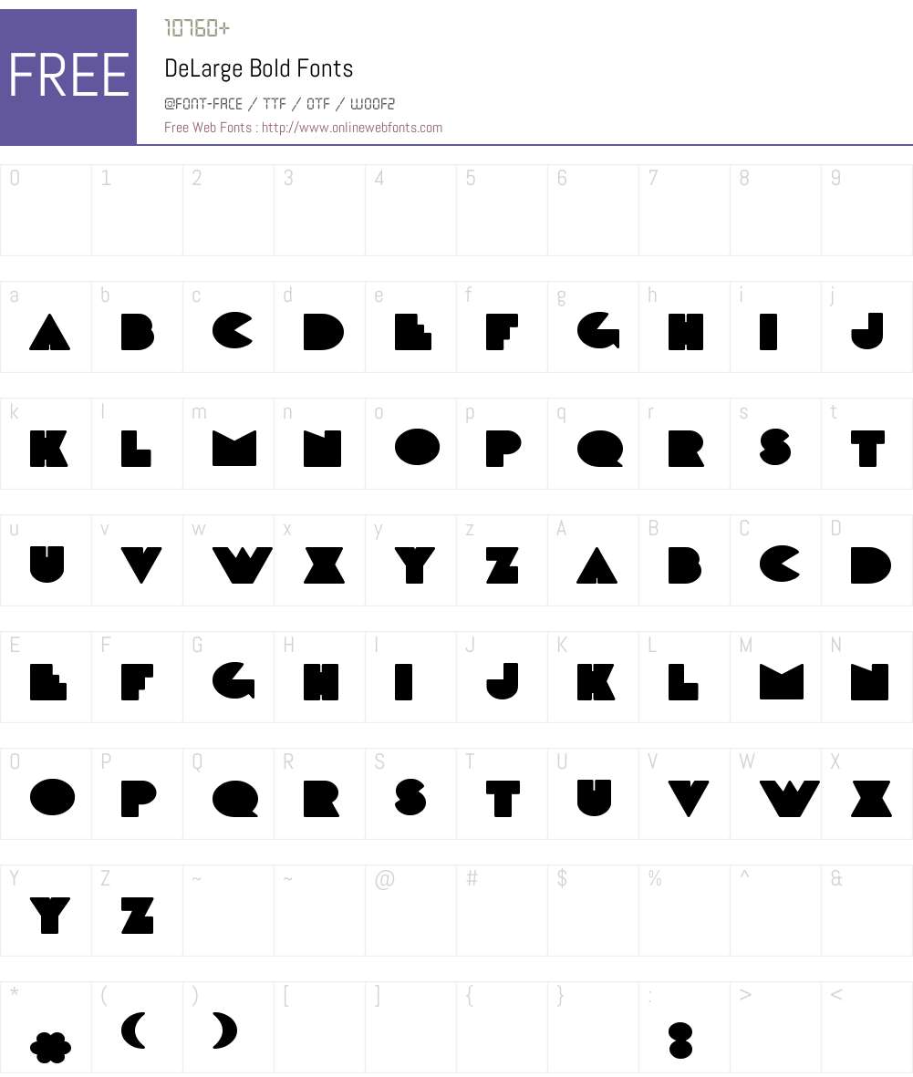 DeLarge Font Screenshots