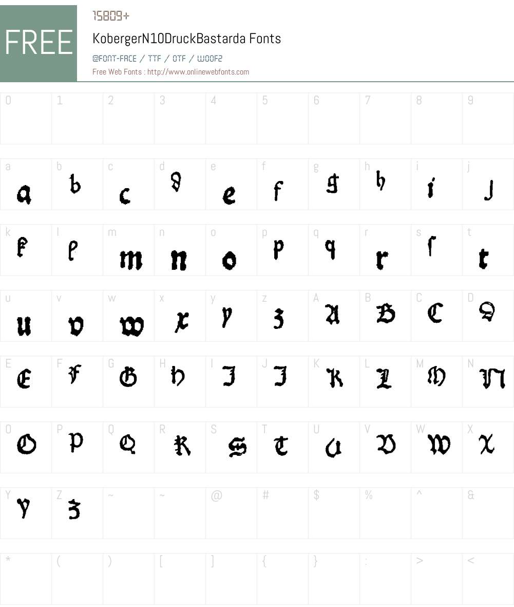 KobergerN10DruckBastarda Font Screenshots